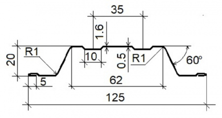 Евроштакетник Slater 125 мм